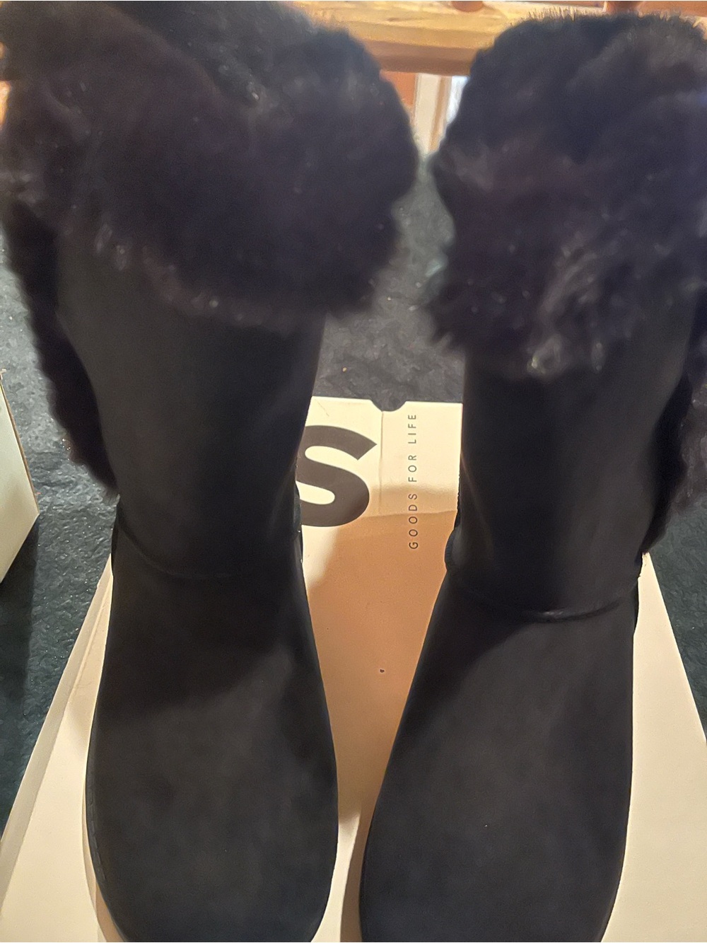 Kohl's Black Faux Fur-Trim Winter Pull-On Boots